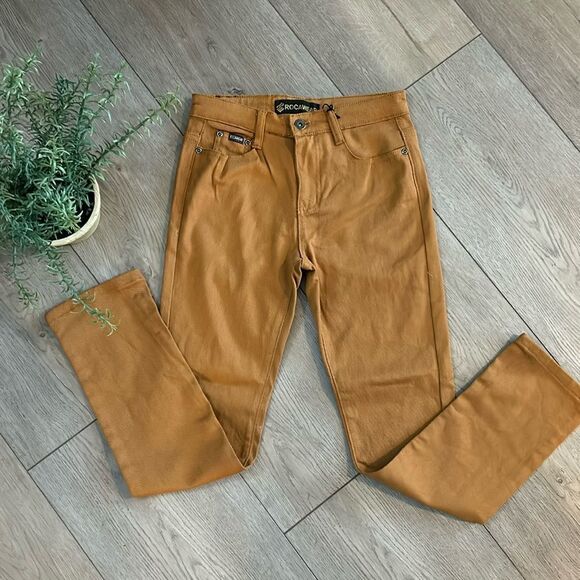 NWT ROCAWEAR BOYS TAN SKINNY JEANS SIZE 14 - Picture 1 of 6
